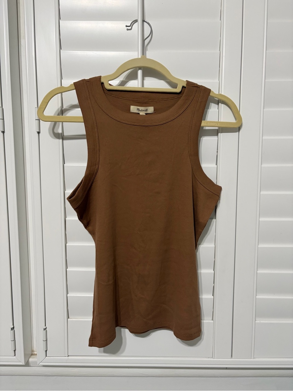 Madewell Brown Ribbed Crewneck Tank